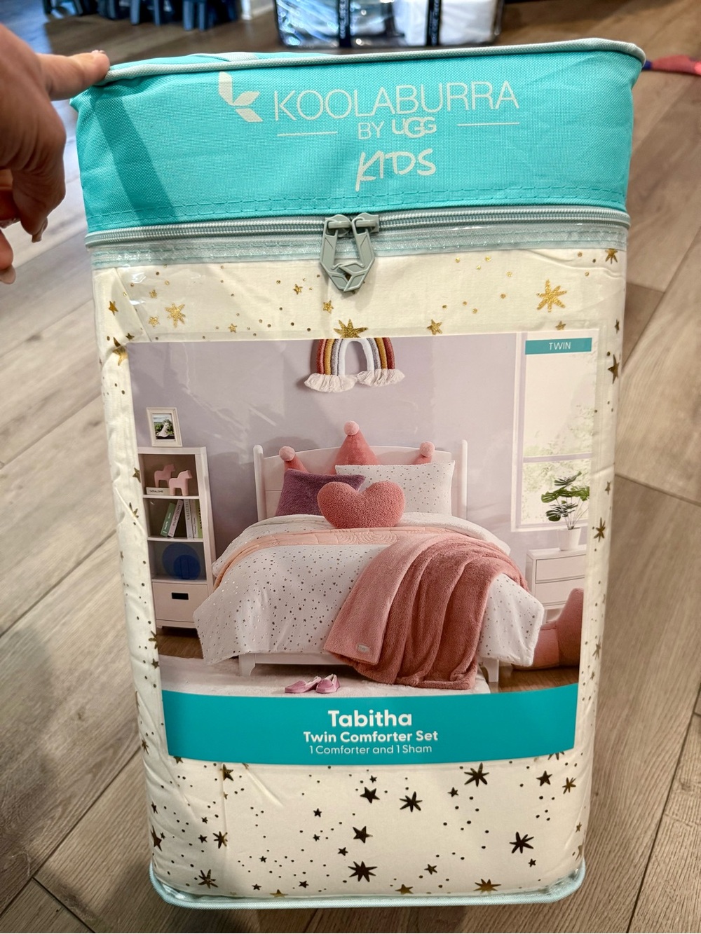 Koolaburra Kids Tabitha Twin Comforter Set in White and Gold